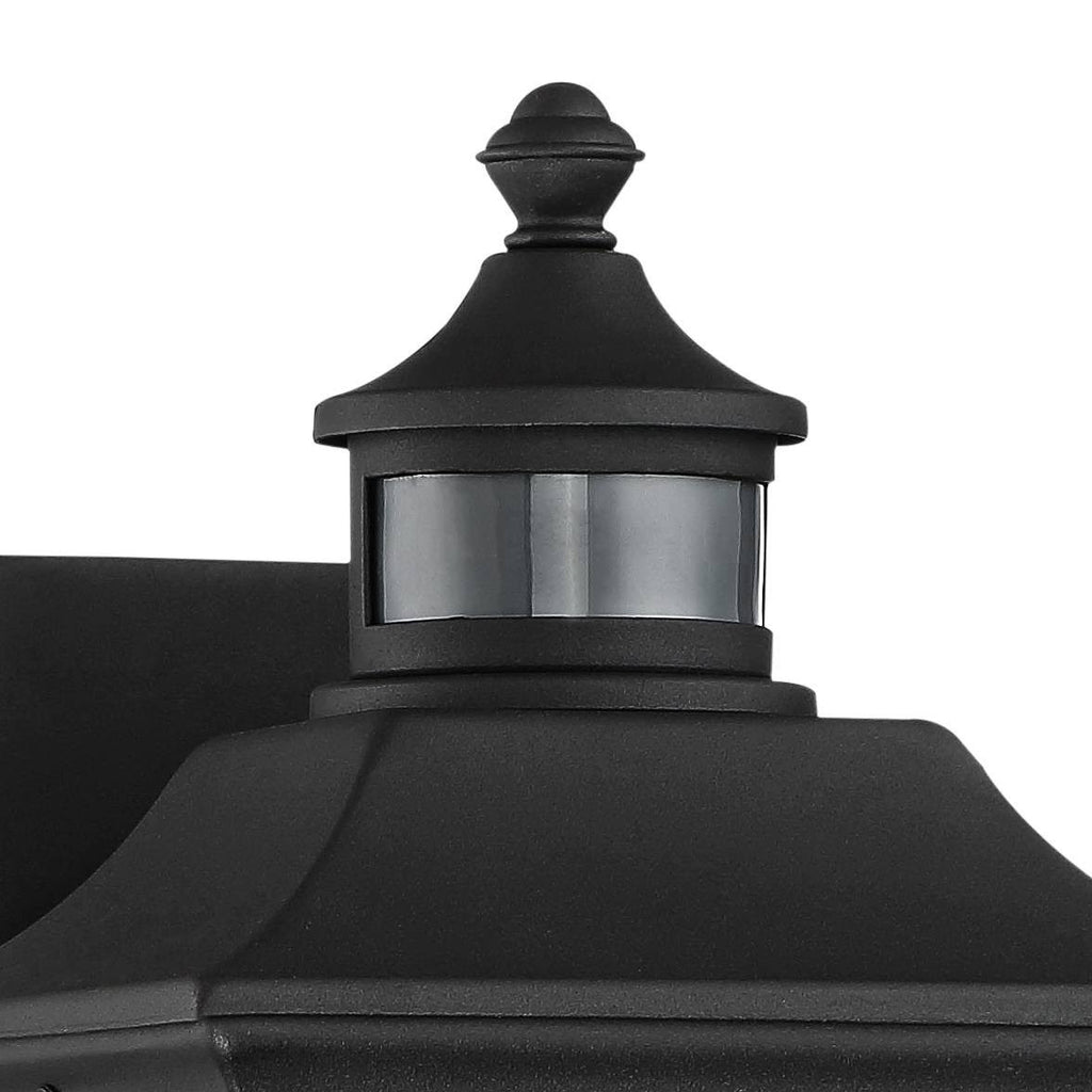 Black 12 inch Clear Seedy Glass Motion Sensor Outdoor Wall Light K22573