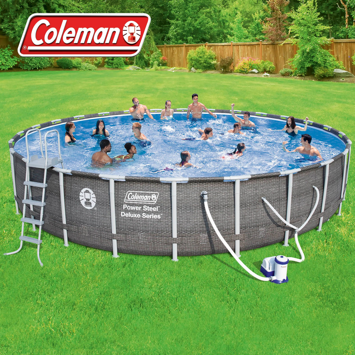 Power Steel Pool Set with Pump, Ladder and Cover I5839