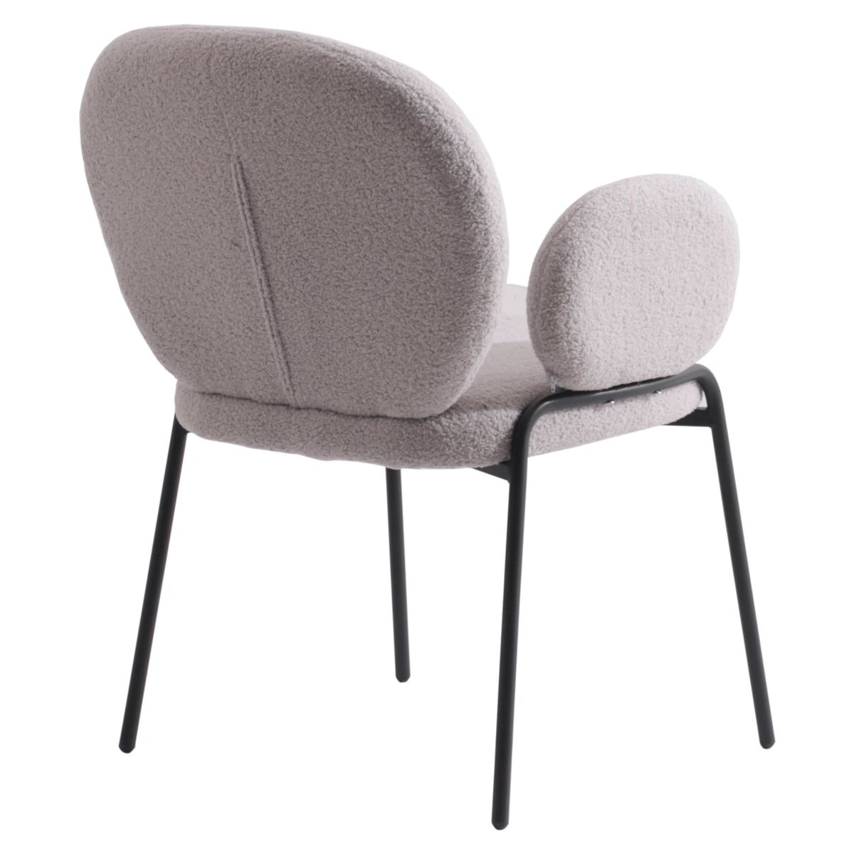 Grey Boucle Dining Chair with Arms F88384
