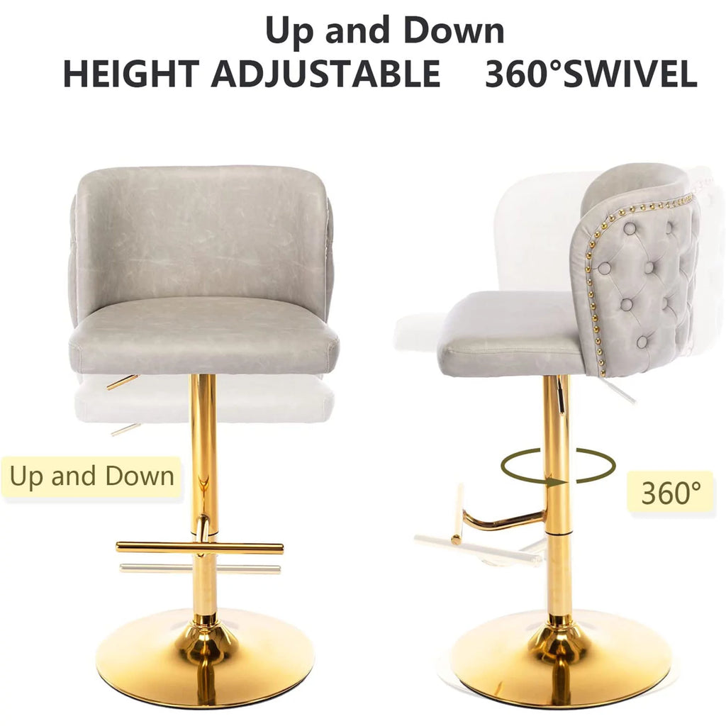 Beige Upholstered Bar Stools Set of 2 M272