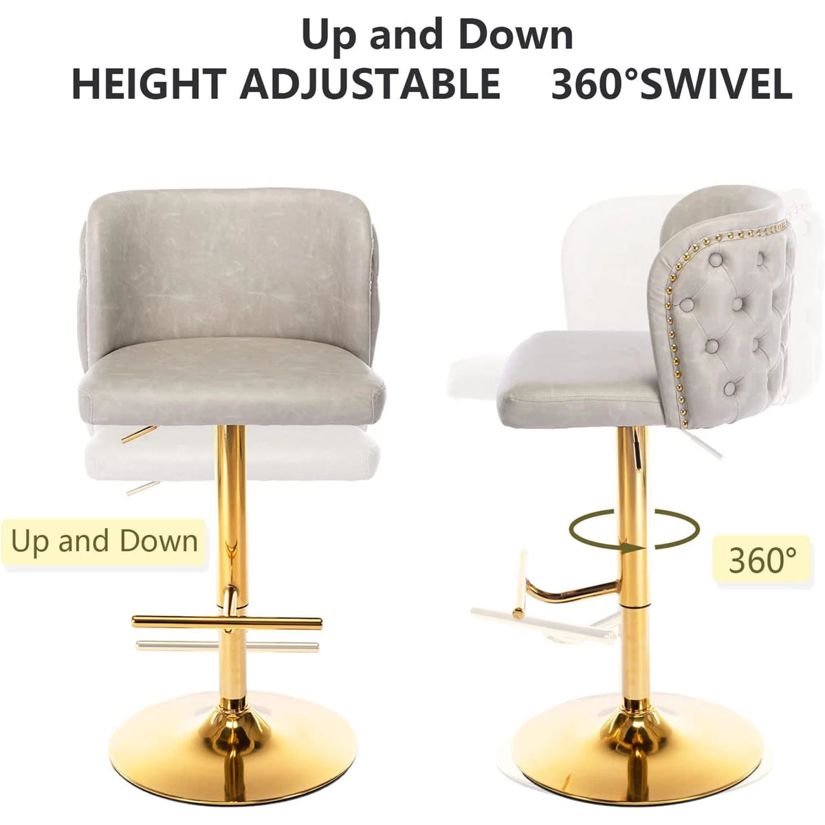 Beige Upholstered Bar Stools Set of 2 M272