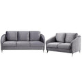 Gray Velvet Sofa & Loveseat Set, 2 Piece E74646