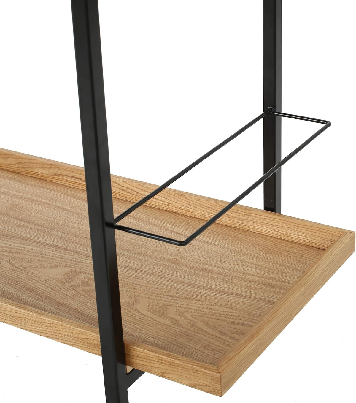 Natural Finish Black Wooden Bar Cart Z78921