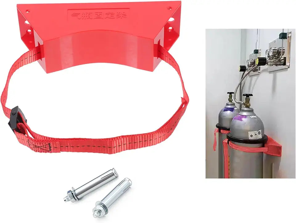 Wall Mounted Oxygen Canister Rack with Straps and Screws, 3pcs N690