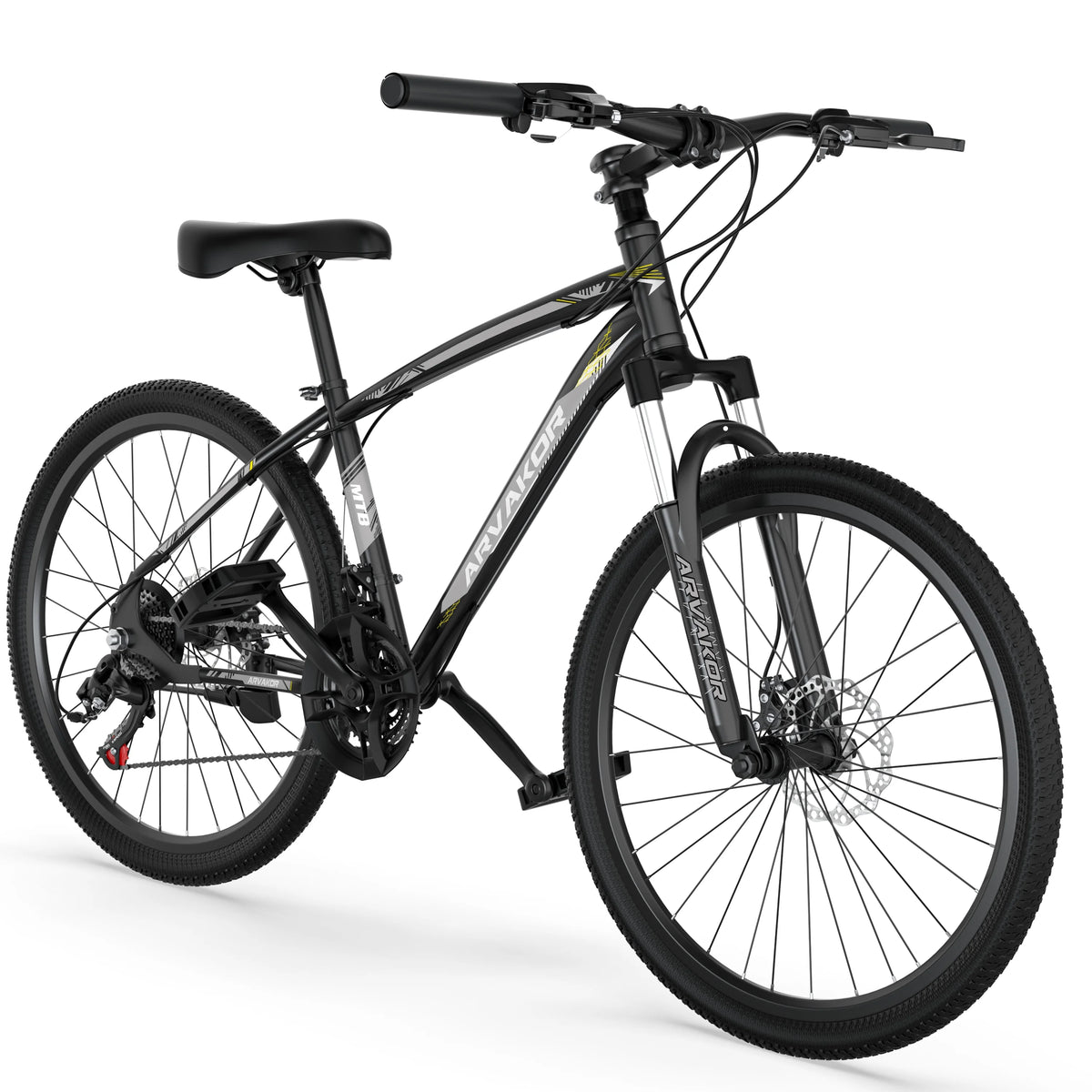 26'' Mountain Bikes 21 Speeds Double Disc Brake Gray D257846