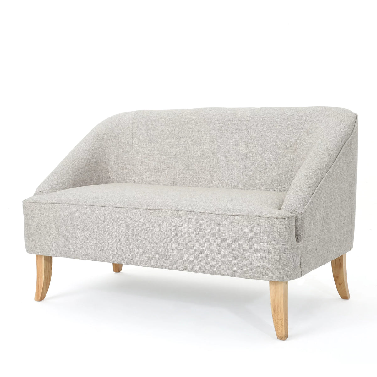 Beige Fabric Loveseat S6191