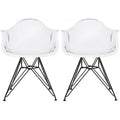Clear Plastic Armchair with Black Wire Legs Z53920