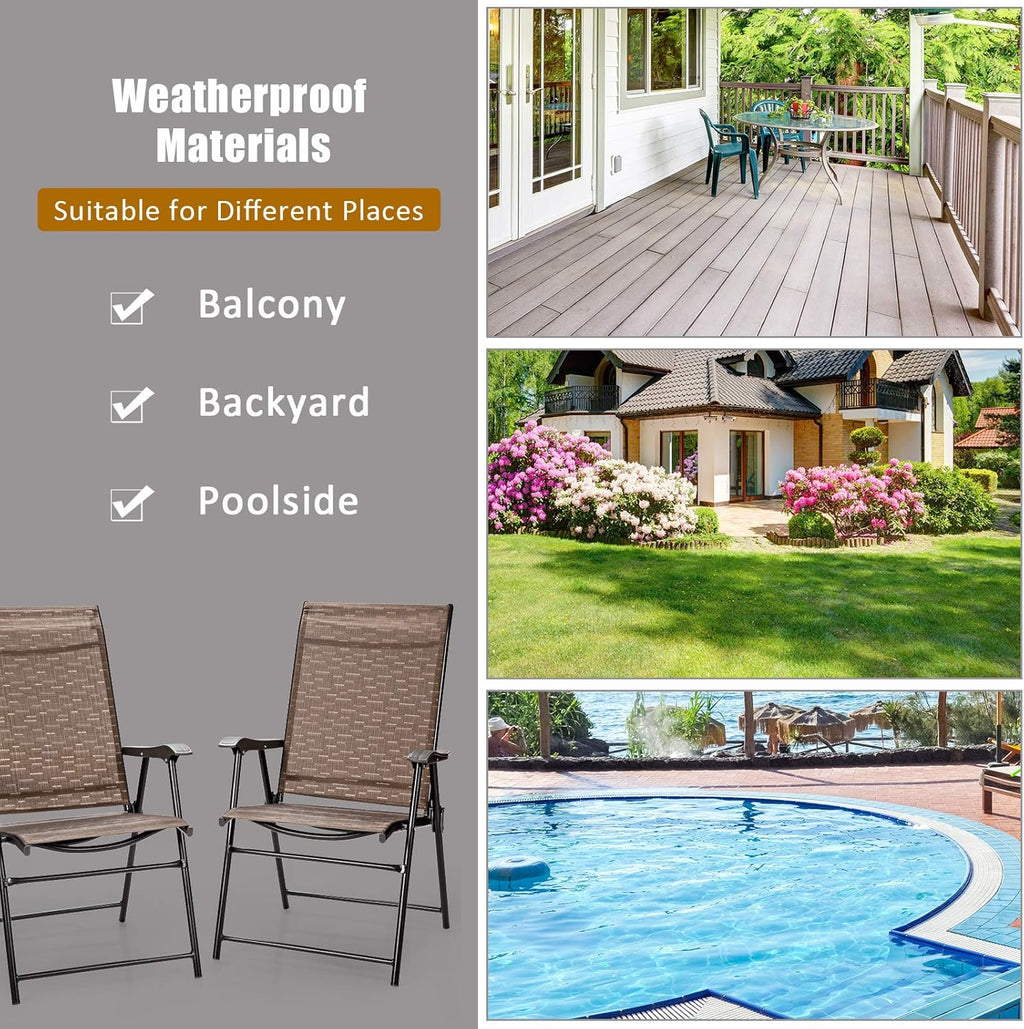 2-Pack Patio Dining Chairs with Armrest P871048
