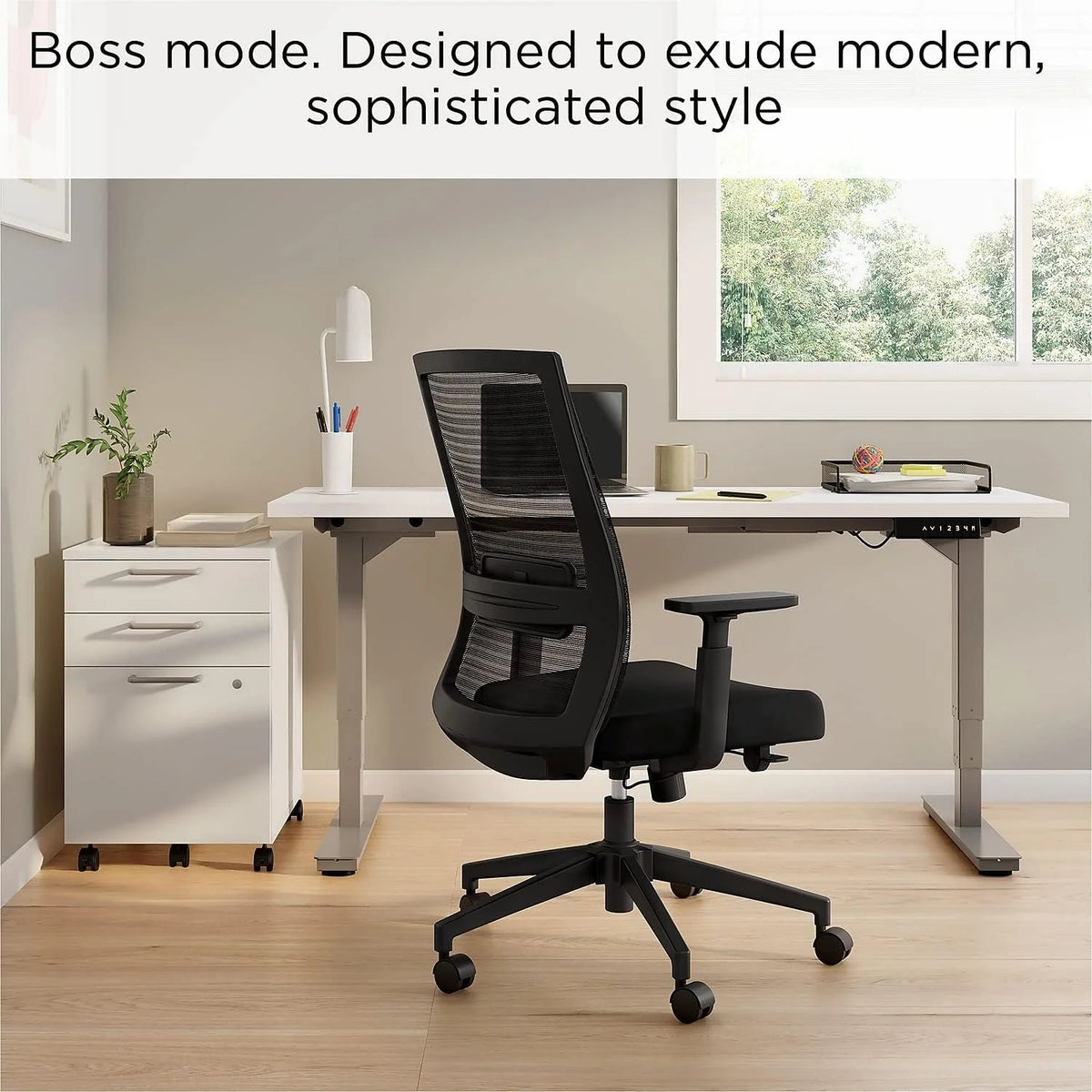 Black Fabric Mesh Swivel Task Chair, 2/Pack I1242