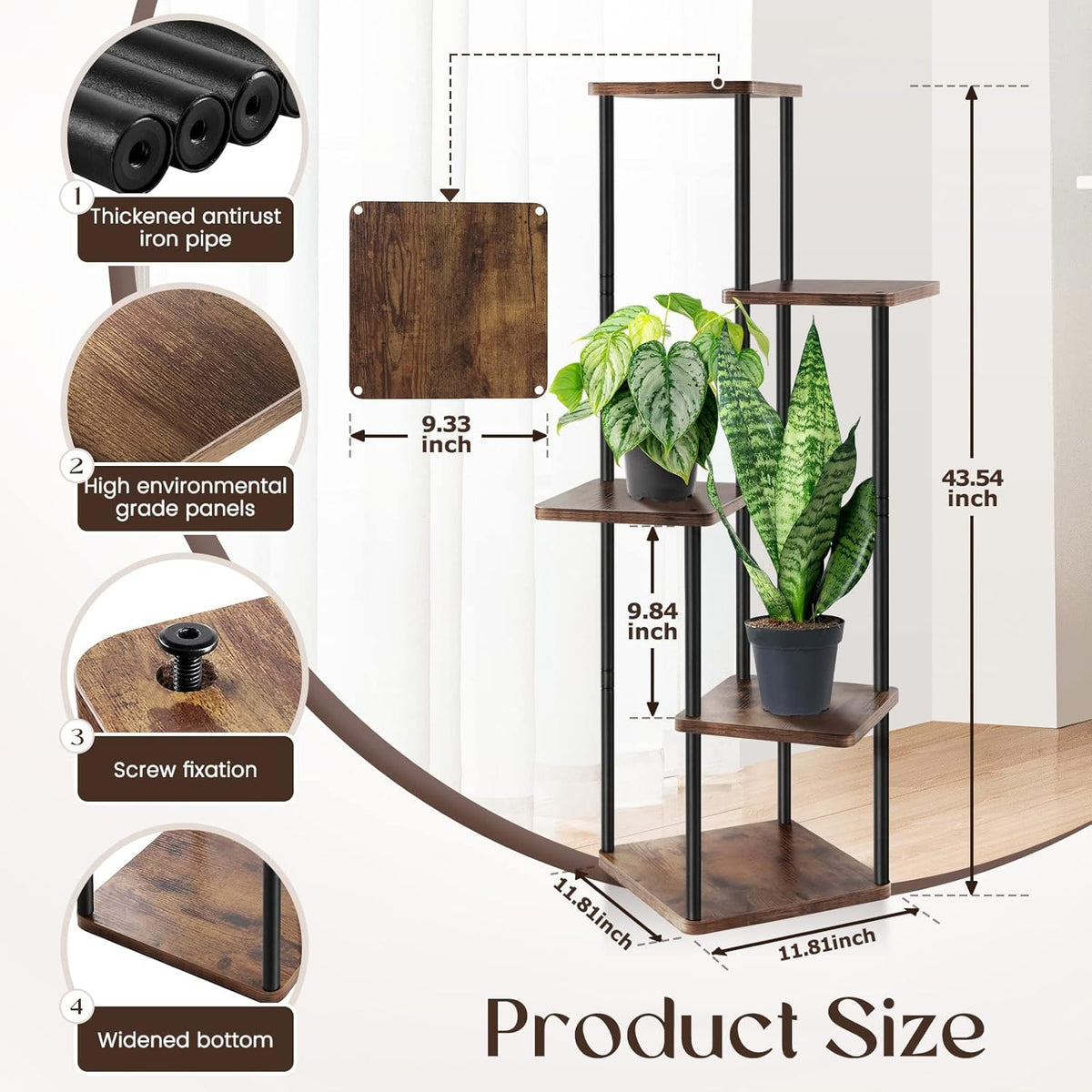Brown 4 Tier & 5 Tier Plant Stand U246720