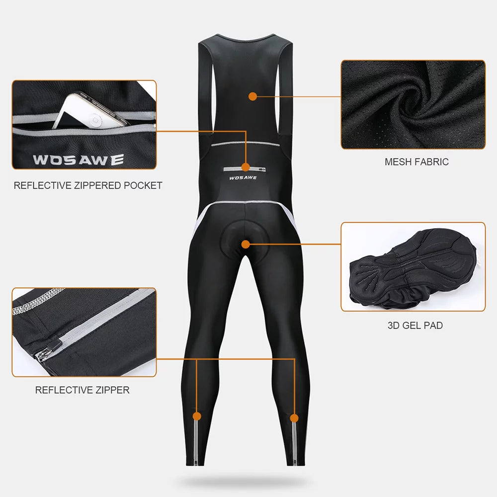 Red Thermal 3d Padded Bib Cycling Pants C503431