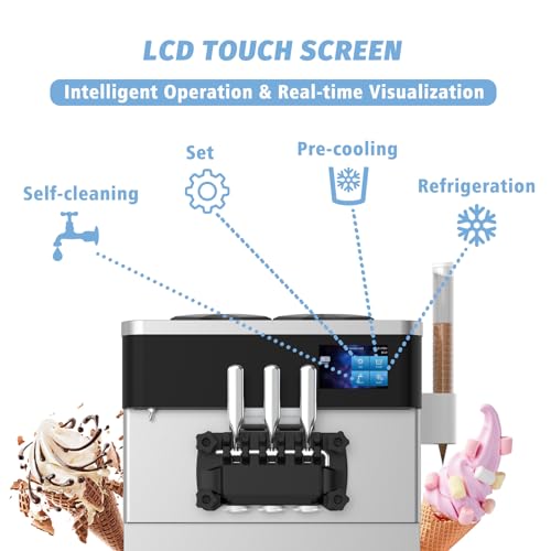 3 Flavors 110V Soft Serve Ice Cream Machine V4706