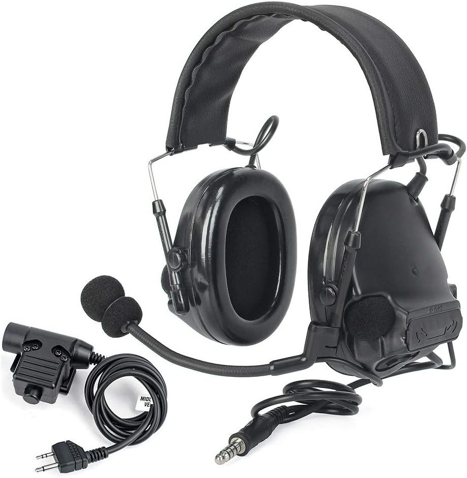 Tactical Headset + Push-to-Talk Noise Reduction Headphones Set F79310