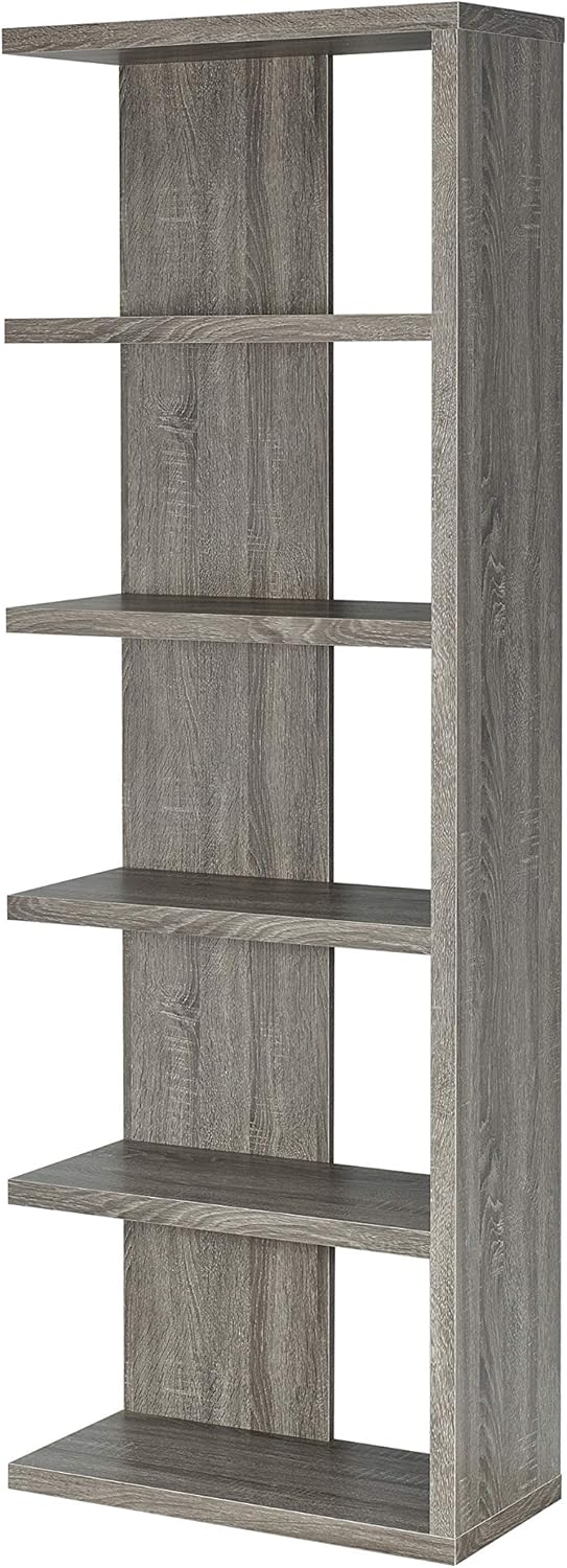 5-Tier Weathered Grey Bookcase P261554