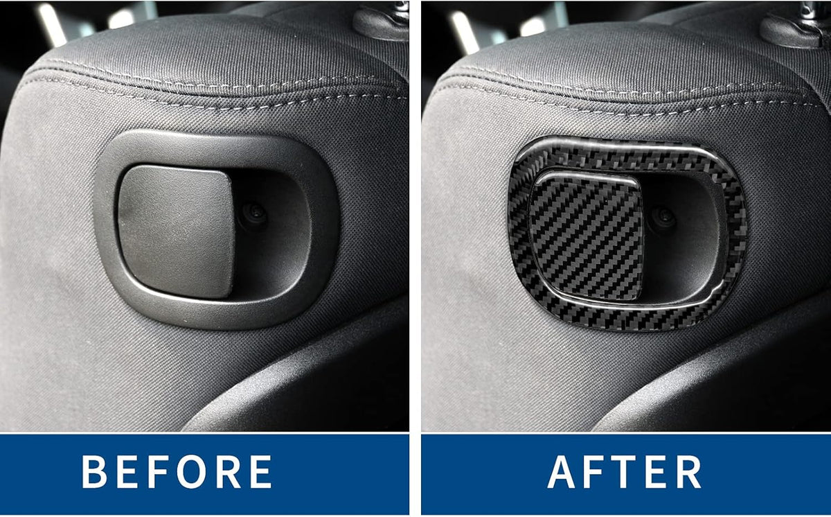 Black Carbon Fiber Seat Switch Panel Sticker 2PCS X17302