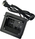 Silver Pack of 2 Tabletop Connectivity Box with 2 AC Power + 2 USB Charger + HDMI + 3.5mm Audio + USB-C Data + RJ45 V3933