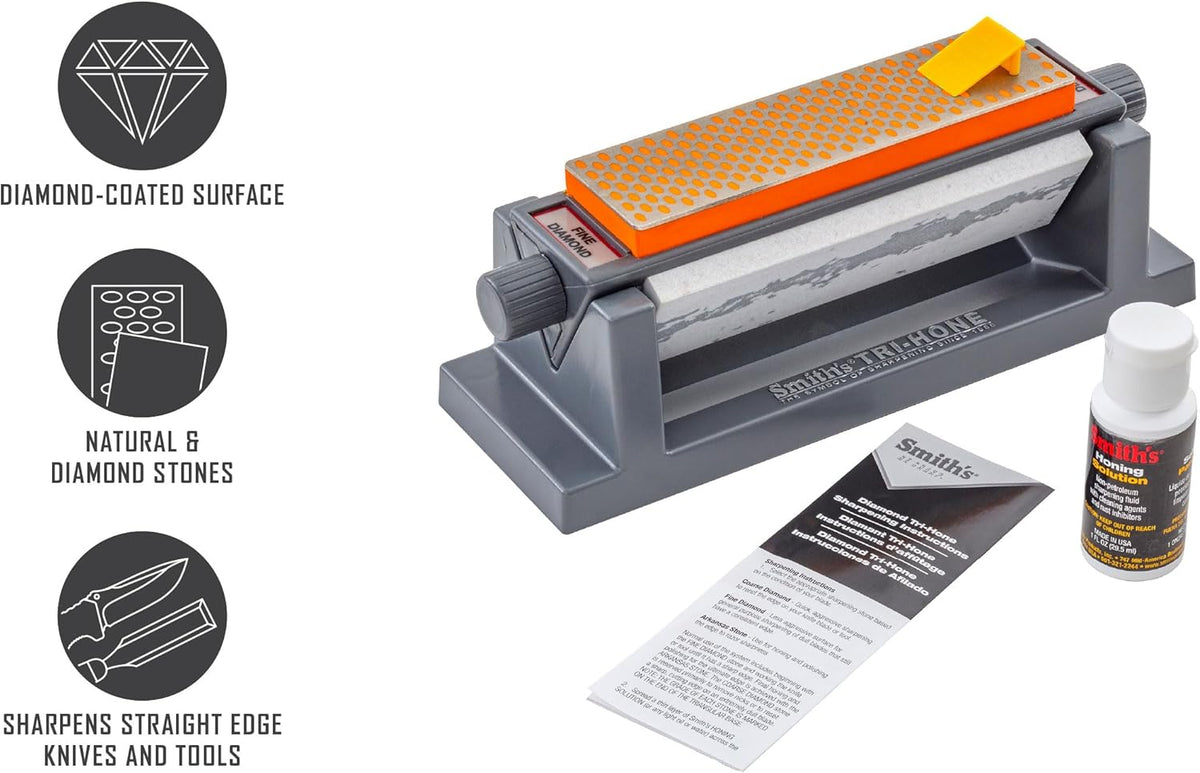 6" Diamond Sharpening Stone System - Grey - Fine, Natural, & Coarse Stones B955031