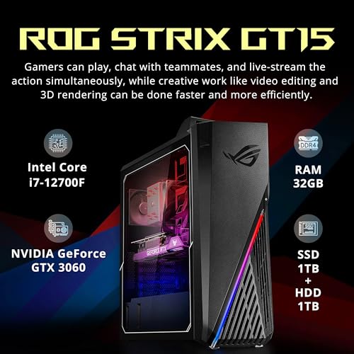 Intel Core i7-12700F 32GB DDR4 RAM 1TB PCIe SSD + 1TB HDD NVIDIA GeForce RTX 3060 12G Black Desktop L5430