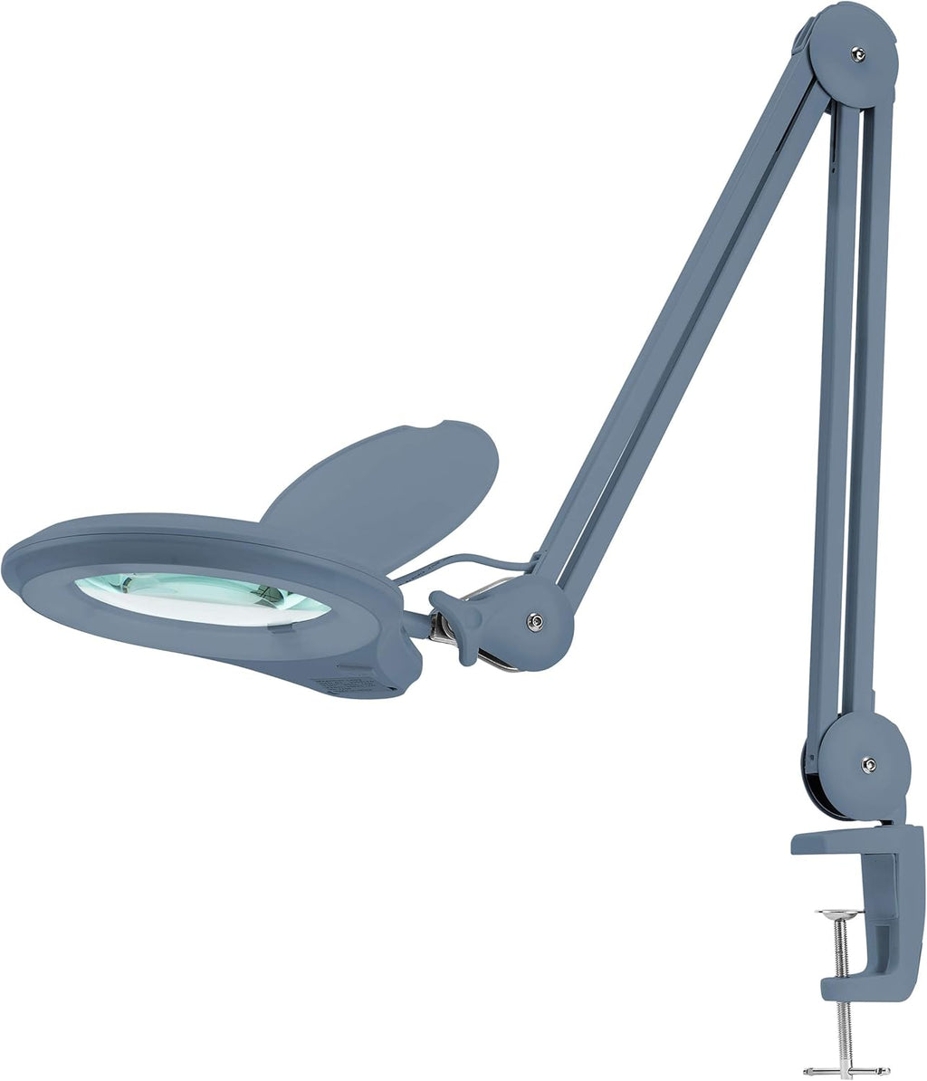 1,200 Lumens Dimmable LED Magnifying Lamp with Clamp, 5 Diopter, 5 Inches Lens, Gray F78330