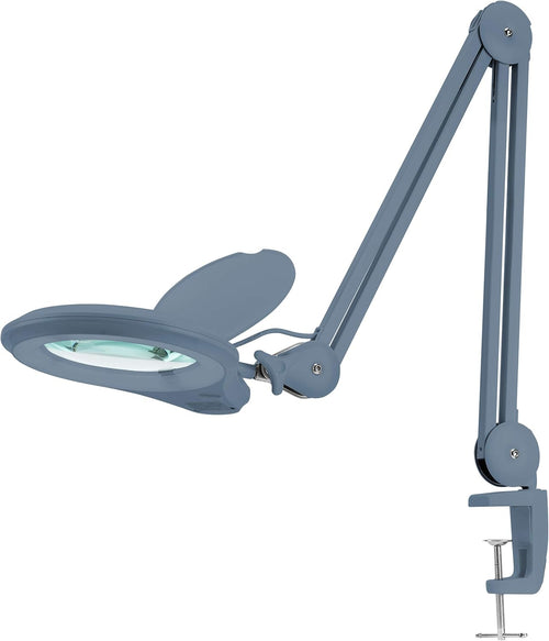 1,200 Lumens Dimmable LED Magnifying Lamp with Clamp, 5 Diopter, 5 Inches Lens, Gray F78330