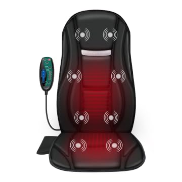 Vibration Back Massager with Heat, Seat Massager with 8 Vibrating Motors & 5 Modes, Chair Massager Cushion K655953