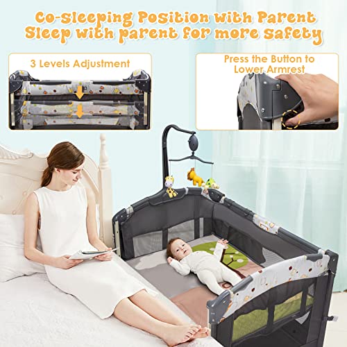 4 in 1 Pack and Play with Bassinet and Changing Table F981