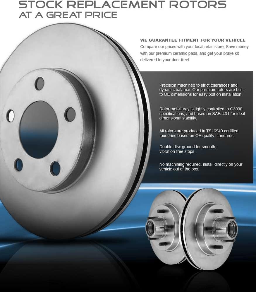 294mm 5 Lug Brake Rotors + Ceramic Pads + Hardware Y428601