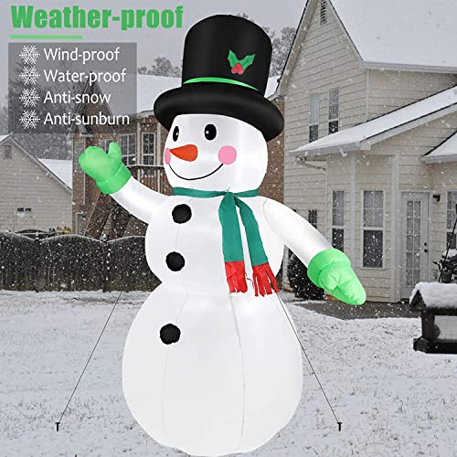 7 FT Christmas Inflatable Santa Claus with Green Gift Bag Built-in LED Lights P1025