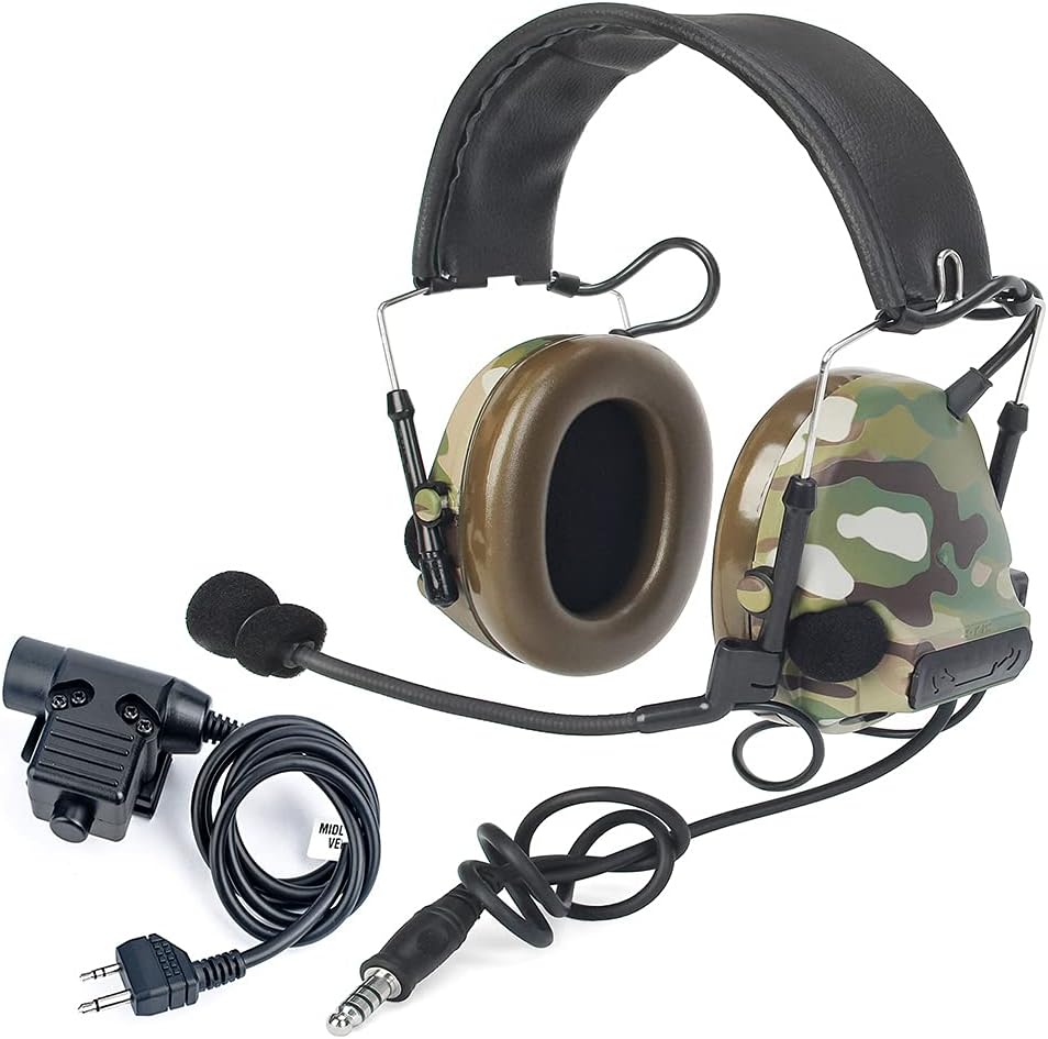 Tactical Headset + Push-to-Talk Noise Reduction Headphones Set F79310