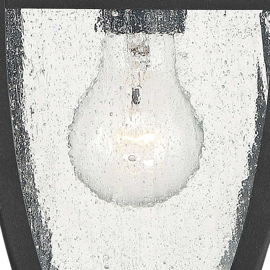 Black 12 inch Clear Seedy Glass Motion Sensor Outdoor Wall Light K22573