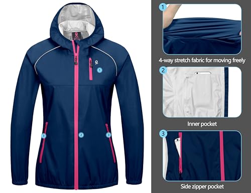 Women's Rain Cycling Stretch Jacket with Hood L497