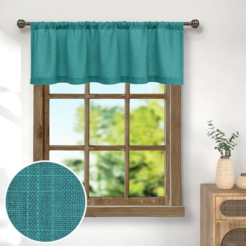 Natural Linen Cream Window Valance 3 Inch Rod Pocket Semi Sheer Light Filtering 18 Inch Length M693785