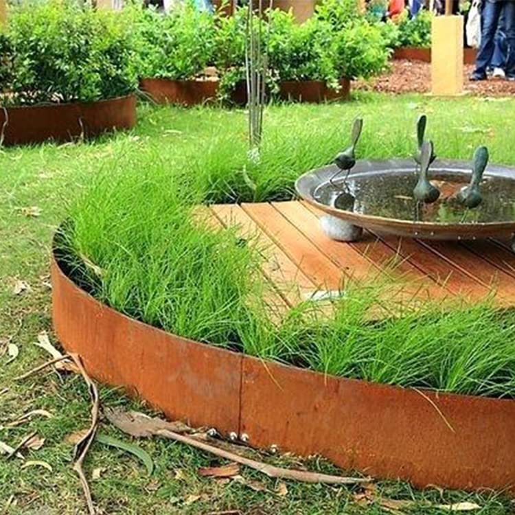 Corten Steel Landscape Edging 40 Inch Strips 8 Inch Depth 6 pcs V543