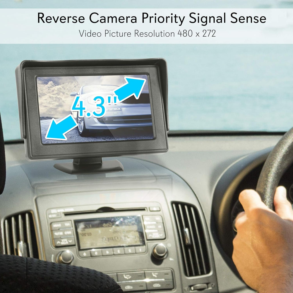 Waterproof Wireless Rear View Camera with 4.3” Color LCD Display W43221