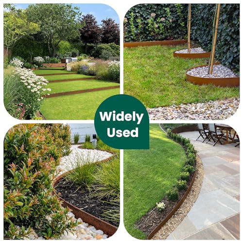 Corten Steel Landscape Edging 40 Inch Strips 8 Inch Depth 6 pcs V543
