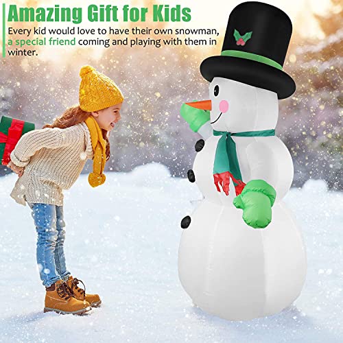 7 FT Christmas Inflatable Santa Claus with Green Gift Bag Built-in LED Lights P1025