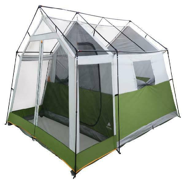 8-Person Family Cabin Camping Tent with Screen Porch and Carry Bag N750