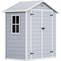 Gray 6x4 FT Outdoor Resin Storage Shed with Floor O61267
