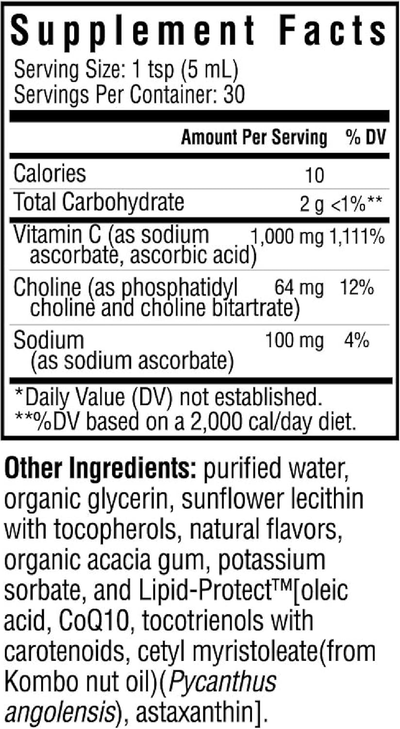 Liposomal Vitamin C Liquid Supplement, Natural Lemon, 5 Oz I7584