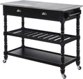 Stainless Steel 3-Tier Kitchen Cart with Drawers O245