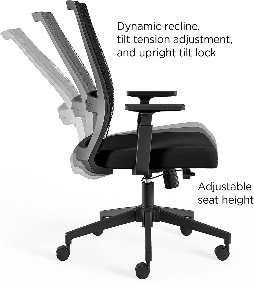 Black Fabric Mesh Swivel Task Chair, 2/Pack I1242