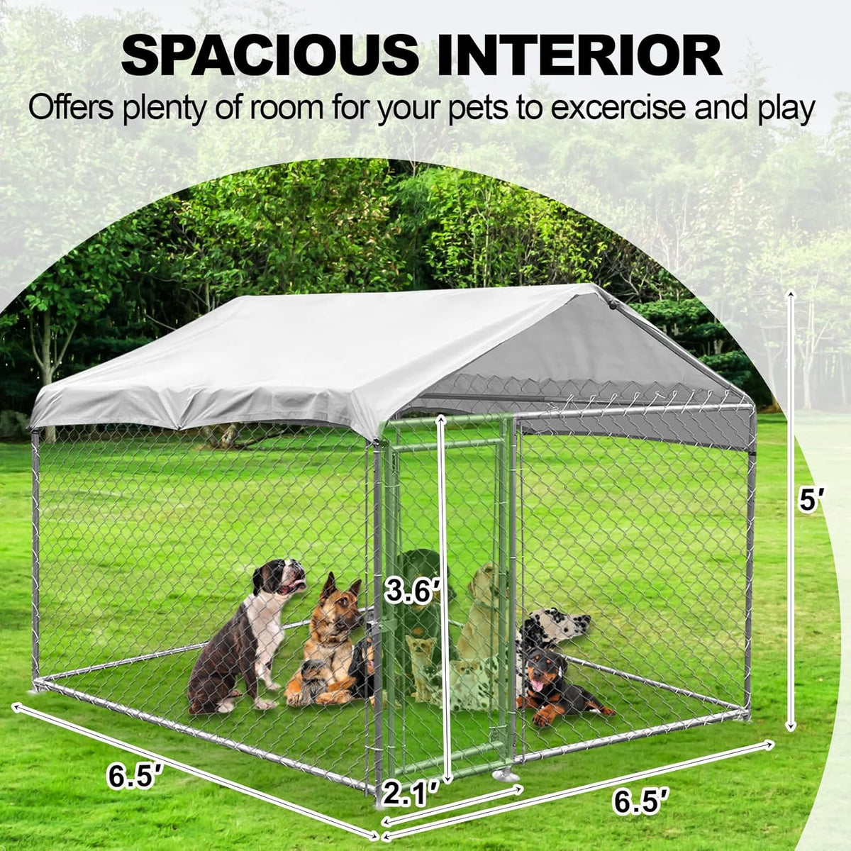 Heavy Duty Outdoor Dog Kennel with Waterproof Roof C301898