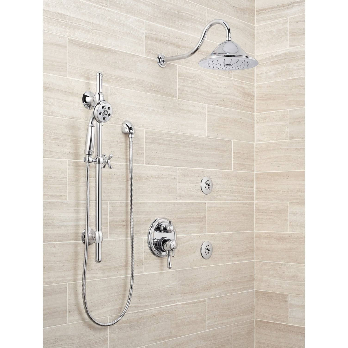 Polished Nickel Valve Trim with 6 Setting Integrated Diverter O9994