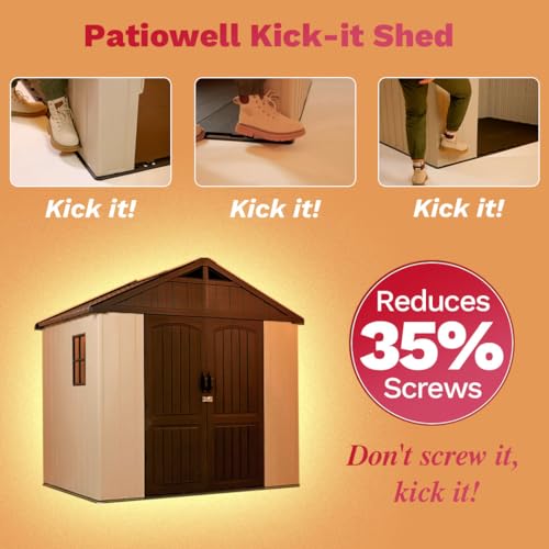 8' x 6' Plastic Outdoor Storage Shed with Floor S3552