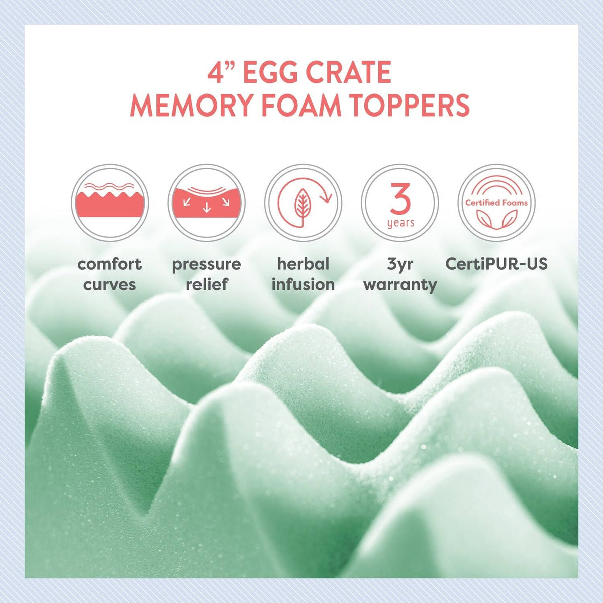 4 inch Memory Foam Mattress Topper Twin XL K639