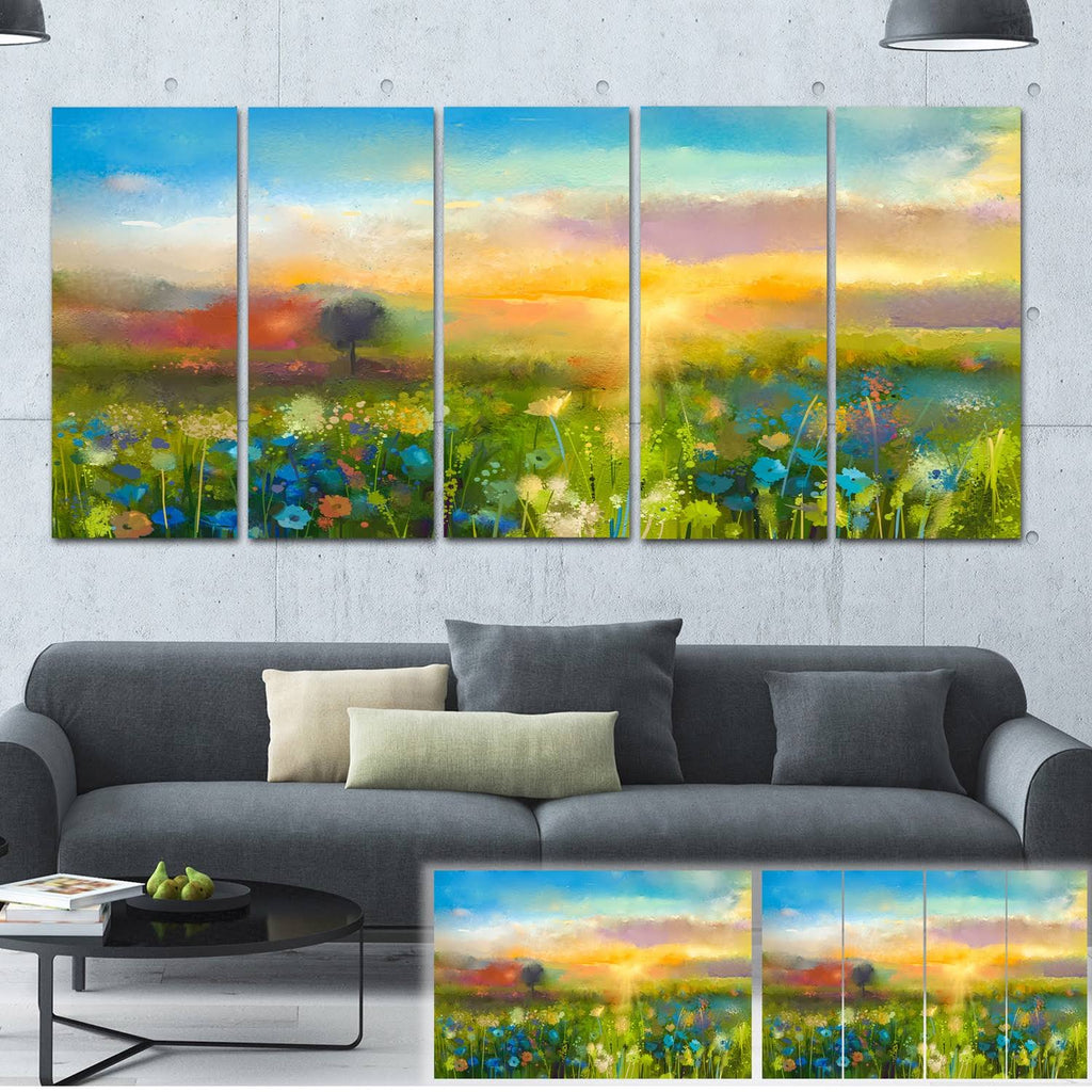 4 Piece Oil Painting Print on Wrapped Canvas Set S544