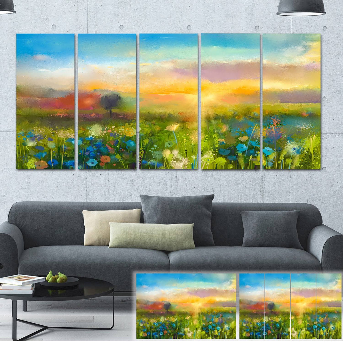 4 Piece Oil Painting Print on Wrapped Canvas Set S544
