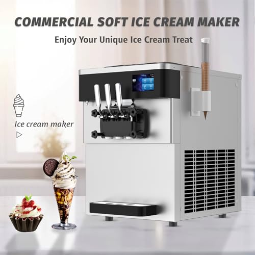 3 Flavors 110V Soft Serve Ice Cream Machine V4706