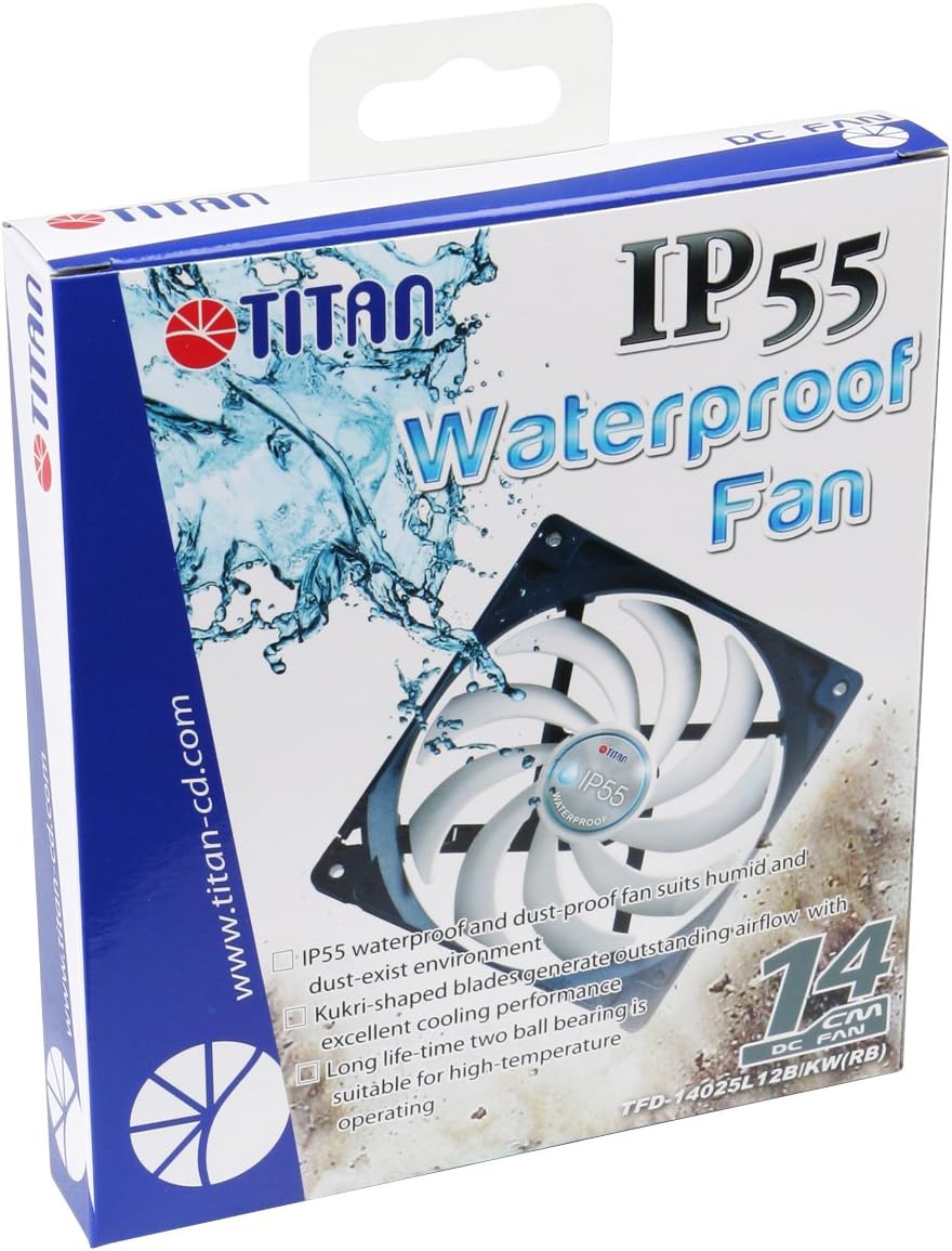 12V DC IP55 Waterproof Dustproof Cooling Fan 140mm 2 Pack H90001