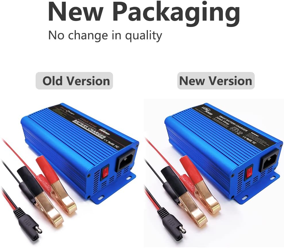 24 Volt 5-Amp Smart Battery Charger Maintainer Desulfator with I/O Switch H122